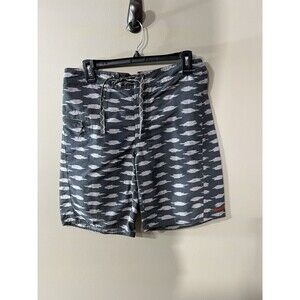 Patagonia Swim Trunks Shorts Gray Black Strokes Size 30 Summer Beach Adventure